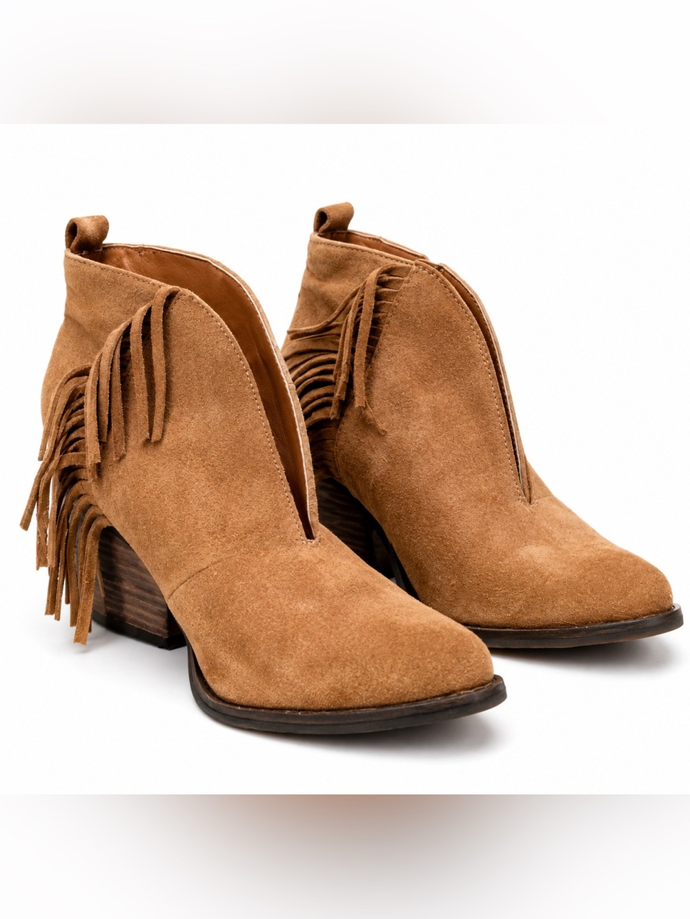 Coconuts by Matisse Miranda Boho Fringe Western Booties Tan 7.5